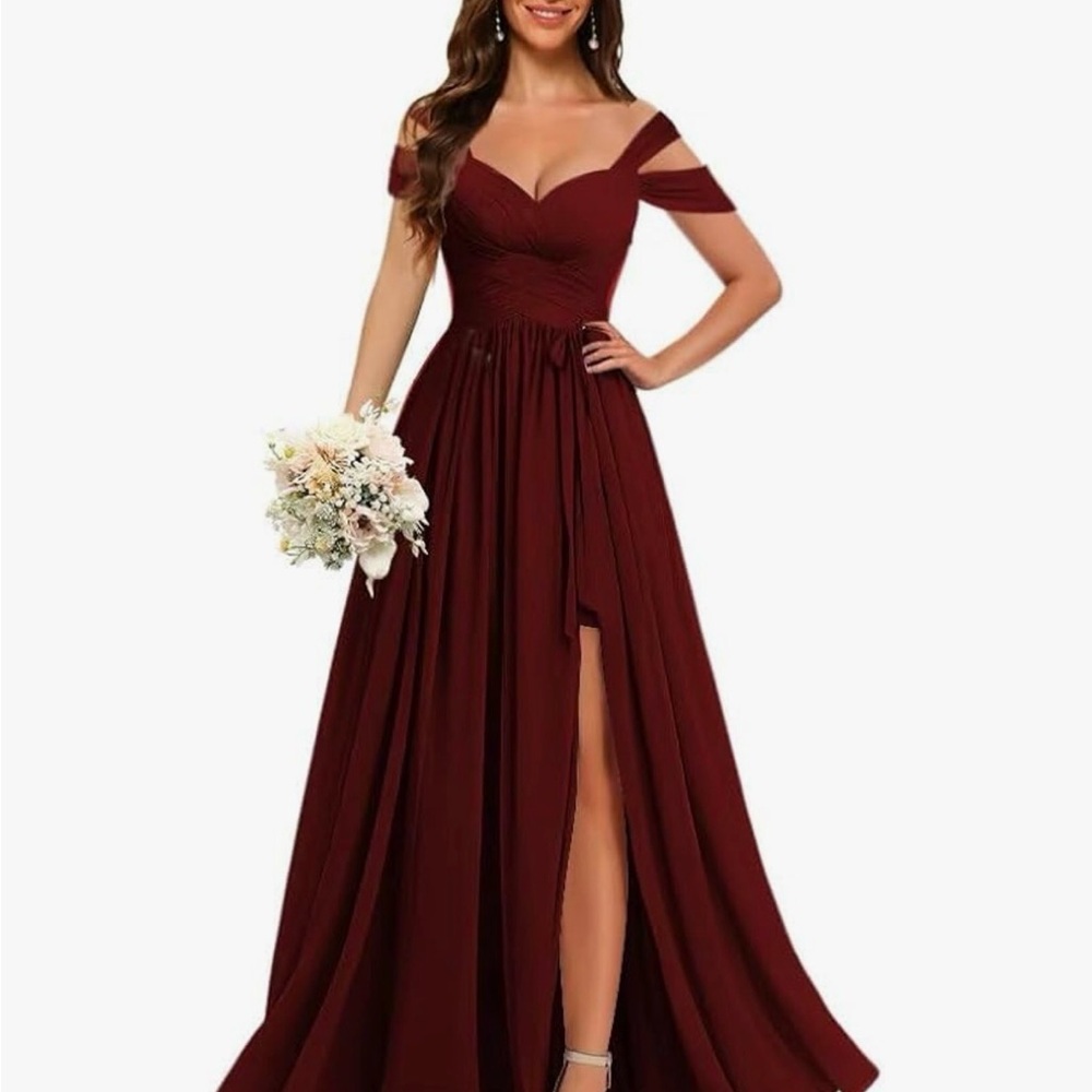 Burgandy bridesmaid dress